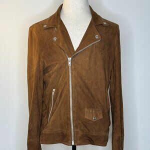 Religion Tan Suede Biker Jacket | Men's Large